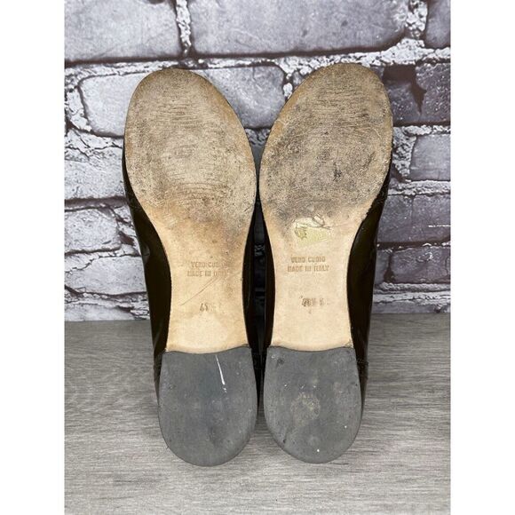 Calzoleria Toscana Brown Patent Leather Wingtip Ballet Flats Women Sz 41EU/10.5M - Picture 9 of 16